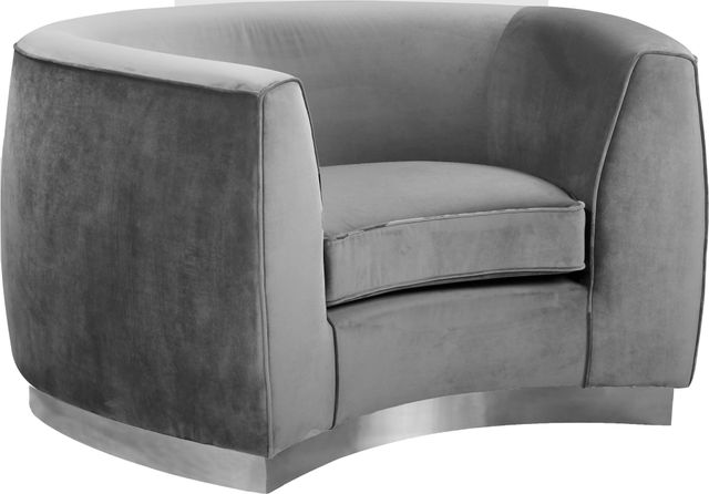 Meridian Furniture Julian Grey/Chrome Velvet Chair-0