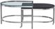 Bassett Mirror Hansley Black/Clear Top Nesting Bunching Cocktail Table-1