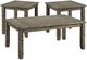 Elements International Finn 3-Piece Walnut Accent Trestle Occasional Table Set-0