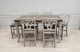 Allwood Furniture Group #132 Light Grey/Rustic Brown Solid Wood Gathering Table Set-0