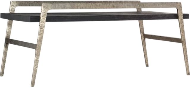Hooker® Furniture Chapman Charred Black Rectangular Cocktail Table with Pewter Base-0