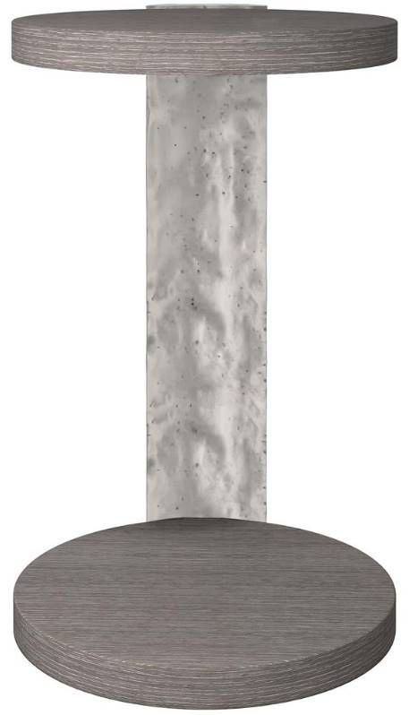 Bernhardt Prado Porcini Accent Table with Bright Graphite Base-1