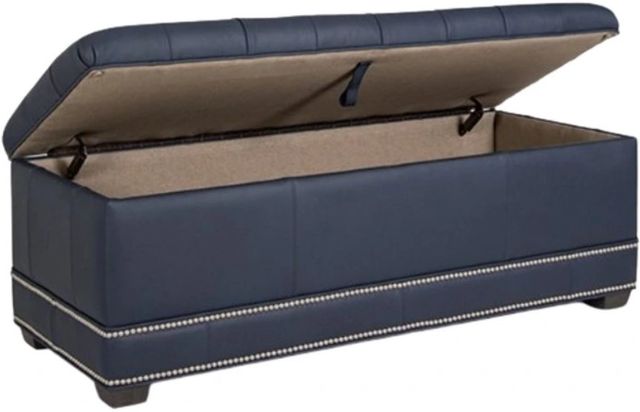Smith Brothers Customizable 895 Leather Storage Ottoman-1