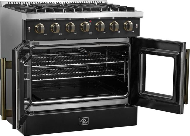 FORNO® Galiano Series Alta Qualita 36" Black Pro Style Gas Range-3
