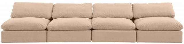 Meridian Furniture Comfy 4-Piece Beige Velvet Armless Sofa-1