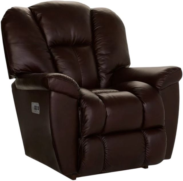 La-Z-Boy® Maverick Walnut Leather Power Rocking Recliner with Headrest-0