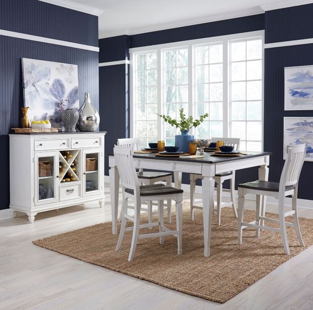 Liberty Furniture Allyson Park 5-Piece Charcoal/Wirebrushed White Gathering Set-1