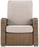 Signature Design by Ashley® Revare Beach Beige Fabric/Resin Wicker Outdoor Manual Recliner-2