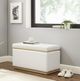 Linon Sunny White Faux Leather Rectangle Ottoman-1