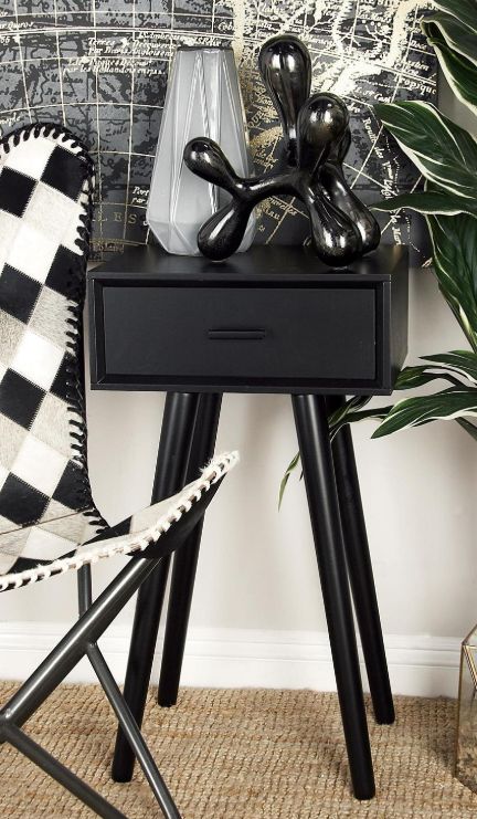 Deco Marche Black Rectangular Accent Table-3