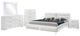 Coaster® Jeremaine 4-Piece Glossy White Eastern King Upholstered Panel Bedroom Set with LED Mirror-0