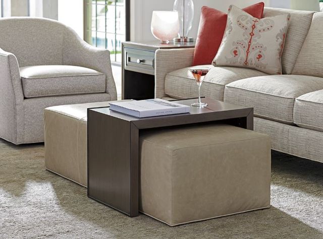 Lexington Home Customizable Ariana Savona Leather Cocktail Ottoman with Slide-2