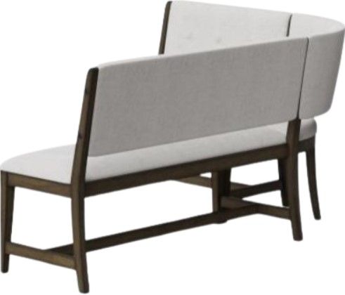 Bernards Dorval 3-Piece Gray/Walnut Curved Bench-2