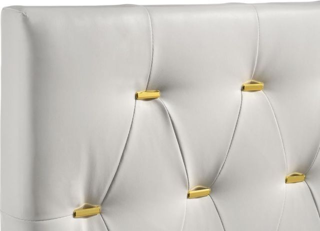 Coaster® Kendall White Eastern King Upholstered Panel Bed-3