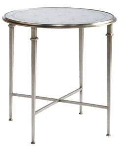Lillian August Barlow Aged Silver Round End Table