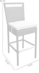Armen Living Tropez Beige/Gray Fabric/Wicker Outdoor Bar Stool-2