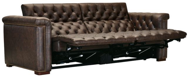 Hooker® Furniture SS Savion Deux West Saddlewood Power Reclining Sofa with Power Headrest-1