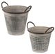 A & B Home 2-Piece Antique Gray Planter Bucket Set-0