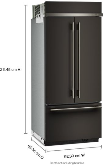 KitchenAid® 36" 20.8 Cu. Ft. Black Ore Built-In French Door Refrigerator -3