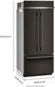 KitchenAid® 36" 20.8 Cu. Ft. Black Ore Built-In French Door Refrigerator -3