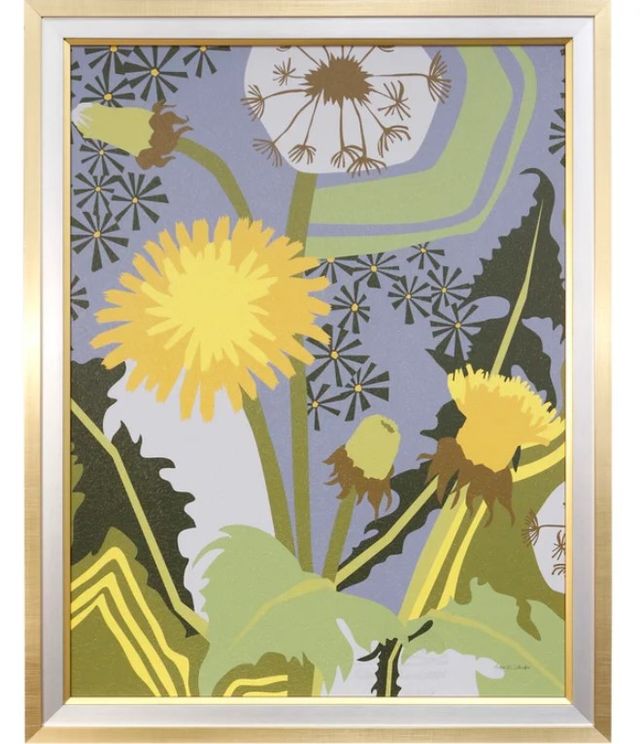 Stylecraft Dandelion Light Green/Purple/Yellow Wall Art-0