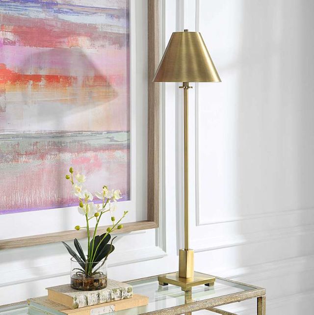 Uttermost® Pilot Brushed Brass Buffet Lamp-1