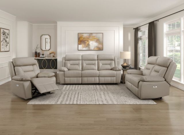 Homelegance® Laconia Latte Power Recliner-1