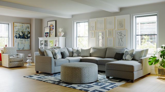 Fusion Furniture Palm Beach Iron 4-Piece Gray U-Shape Right-Arm Facing Sectional-1
