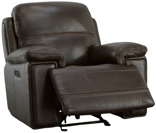 Flexsteel® Fenwick Dark Brown Power Gliding Recliner with Power Headrest-1