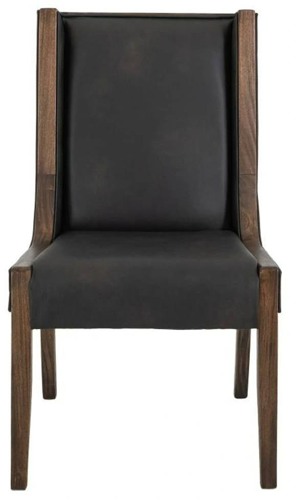 International Furniture Direct Walnut Black-Reddish Brown Side Chair-3