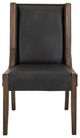 International Furniture Direct Walnut Black Side Chair-1