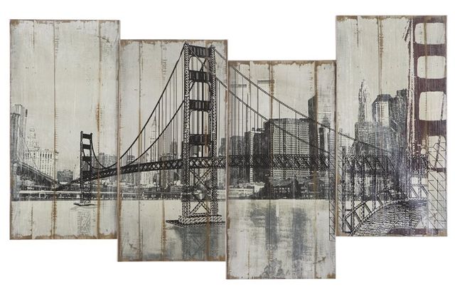 YHD Golden Gate Bridge 4-Piece Wall Art Set-0