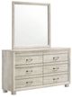 Elements International Fort Worth White Dresser and Mirror-0
