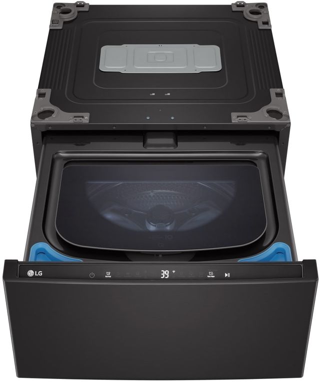 LG SideKick™ 1.0 Cu. Ft. Black Steel Impeller Pedestal Washer-1