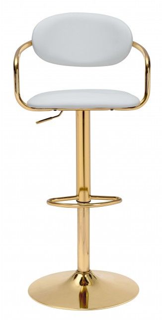 Zuo® Modern Gusto White/Gold Bar Chair-1