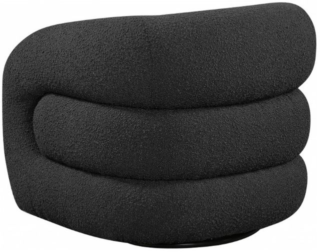 Meridian Furniture Roxbury Black Boucle Fabric Swivel Accent Chair-3