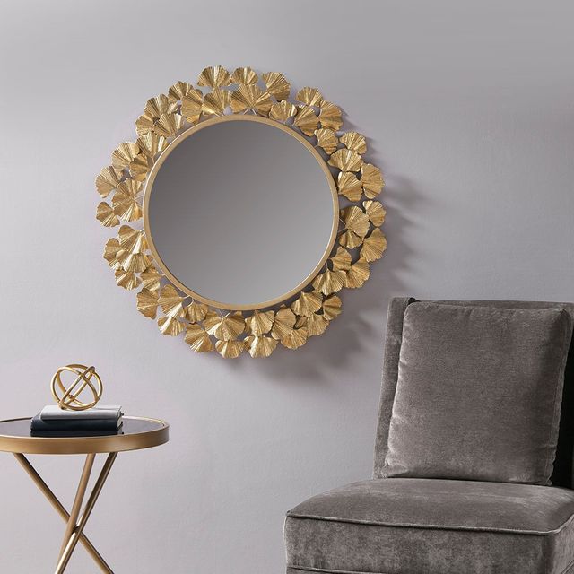 Olliix by Martha Stewart Eden Gold Foil Ginkgo Mirror-4