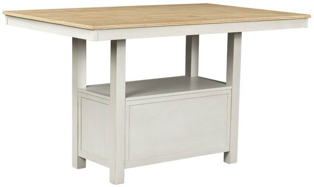 Signature Design by Ashley® Purlaney Natural Counter Dining Table with Antique White Base-3