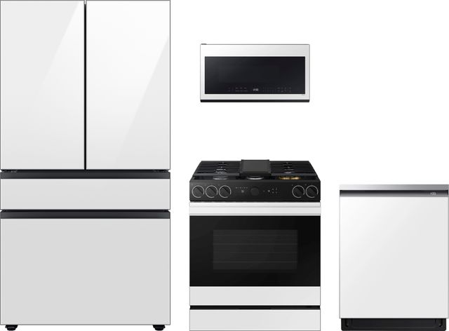 Samsung 4 Piece White Gas Glass Kitchen Package-0
