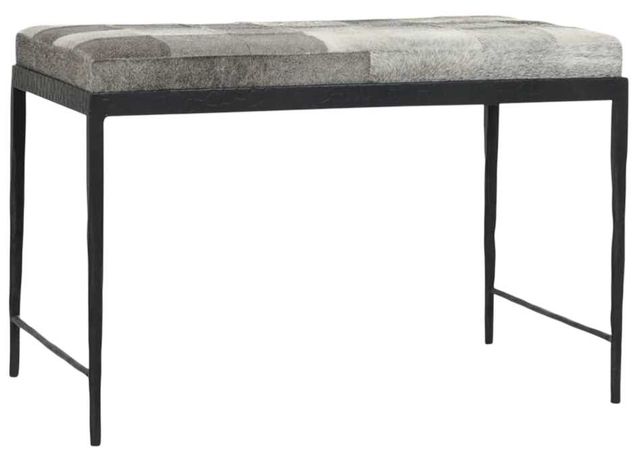 Classic Home Achen Black/Sparrow Gray Hide 28" Bench -0