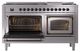 Ilve® Nostalgie II Noblesse 60'' Stainless Steel Pro Style Dual Fuel Range with Burnished Trim-3