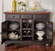 A-America® British Isles Antique Oak/Black Wine Server-1