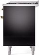 Ilve® Nostalgie II Series 40" Glossy Black Pro Style Dual Fuel Range-4