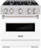 ZLINE Classic 30" Stainless Steel Pro Style Dual Fuel Range with White Matte Door-0