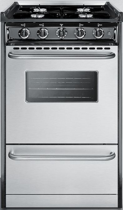 Summit® 20" Stainless Steel Slide-In Gas Range-0