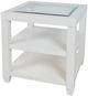 Jofran Inc. Urban Icon Glass Top End Table with White Base-3