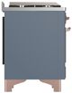 Ilve® Majestic III 48" Blue Gray Pro Style Dual Fuel Natural Gas Range with Solid Door and Copper Trim-4