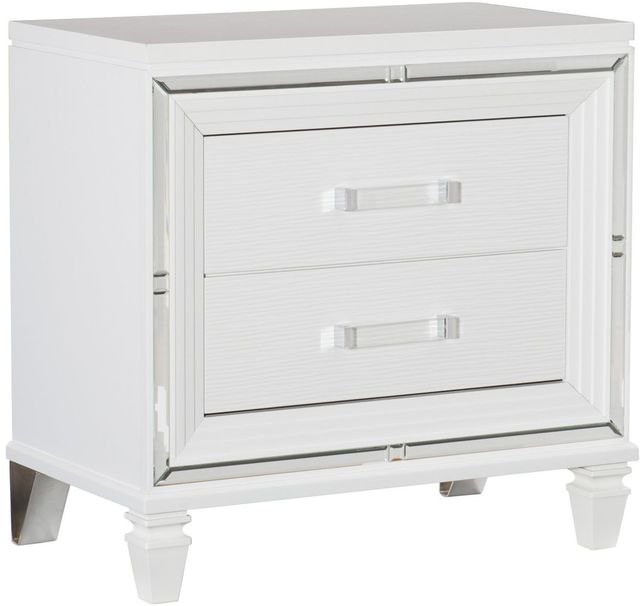 Homelegance® Tamsin White Metallic Nightstand-0