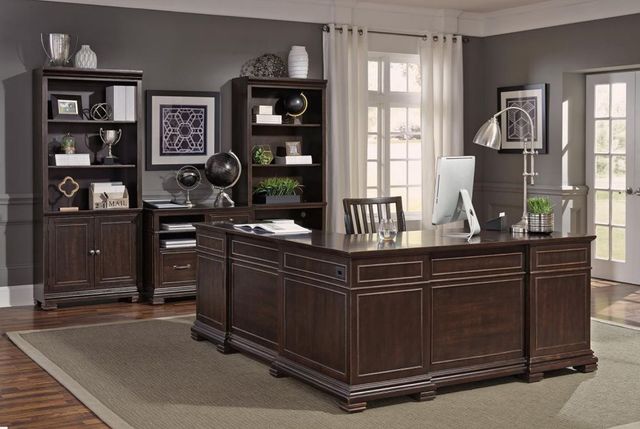aspenhome® Weston Brown Ale L-Shaped Desk-1
