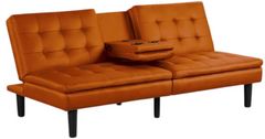Furniture of America® Eidsberg Orange Futon Sleeper Sofa